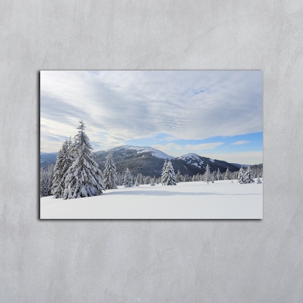 Winter photography digital download, Landscape photography, Winter digital print, Carpathian mountains, Winter scenery, Snowy tree printable