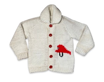 Vintage Firetruck Hand-knit Sweater (kids)