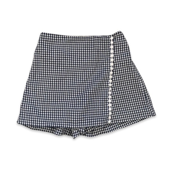 Blue Gingham Gathered Skort main image 0
