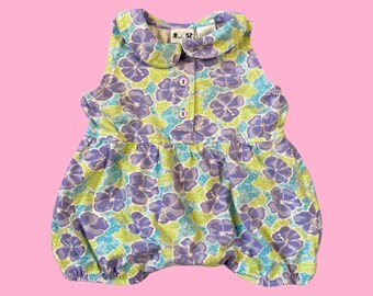 90s Floral Bubble Romper (9M)
