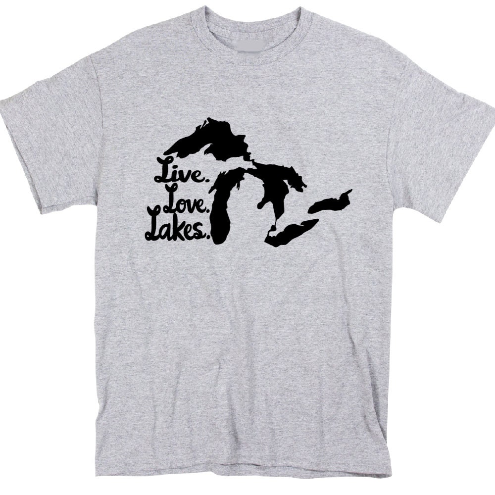 Love Michigan MI Unisex T Shirt Adult Clothes S-5X Plus Size Free Shipping Great Lakes Handmade