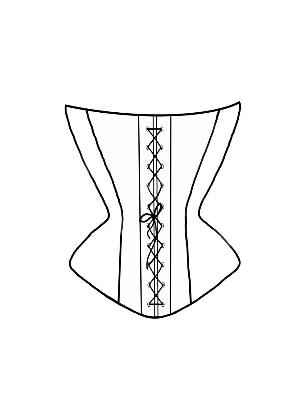 Overbust Corset Pattern PDF 27.5 70cm Waist Sewing - Etsy
