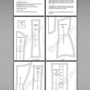 Puede incluir: Un patr&oacute;n imprimible en blanco y negro para un cors&eacute;. El patr&oacute;n incluye instrucciones para cortar y coser el cors&eacute;. El patr&oacute;n est&aacute; etiquetado como "The Underbust Corset".