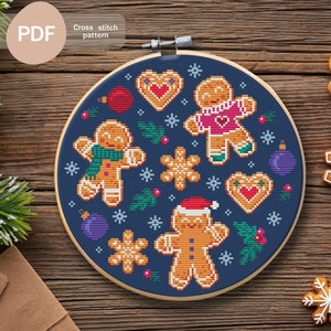 Christmas Gingerbread Sampler Cross Stitch Pattern (PDF)