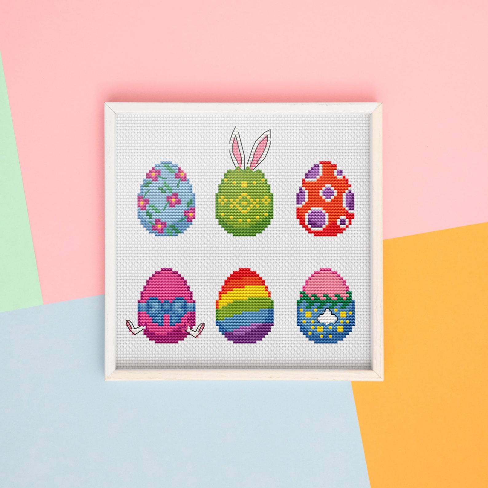 Funny Easter Eggs Cross Stitch Pattern, Bunny Design (PDF Pattern) - Etsy