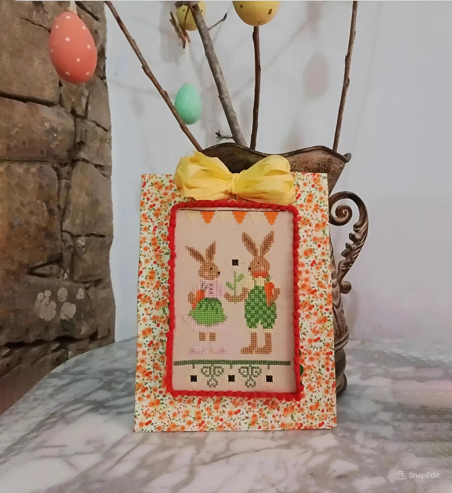 Easter Bunny Cross Stitch Pattern: Primitive Spring Sampler (PDF ...