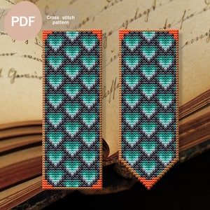Dragon Scale Bookmark Cross Stitch Pattern PDF, Instant Digital Download, Dragon Bookmark Template, Cross Stitch Bookmark Pattern