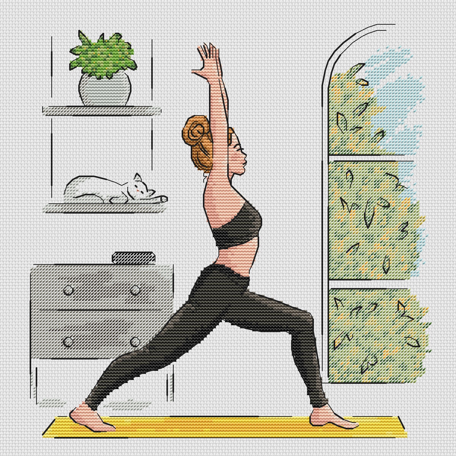 Yoga Cross Stitch Pattern Yoga Pose Cross Stitch Pattern PDF Etsy
