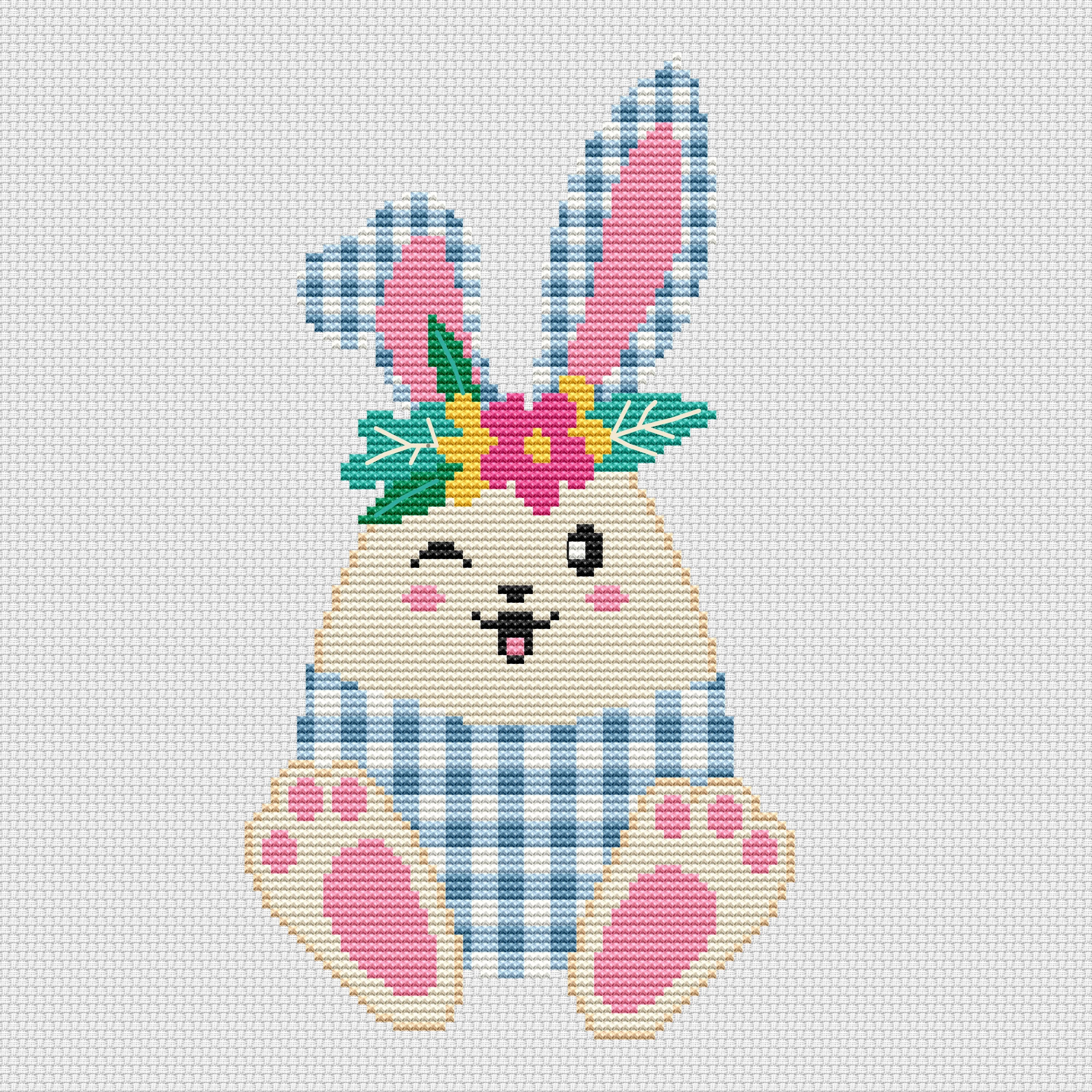 Easter Egg Bunny Cross Stitch Pattern: Easy Beginner Design (PDF ...