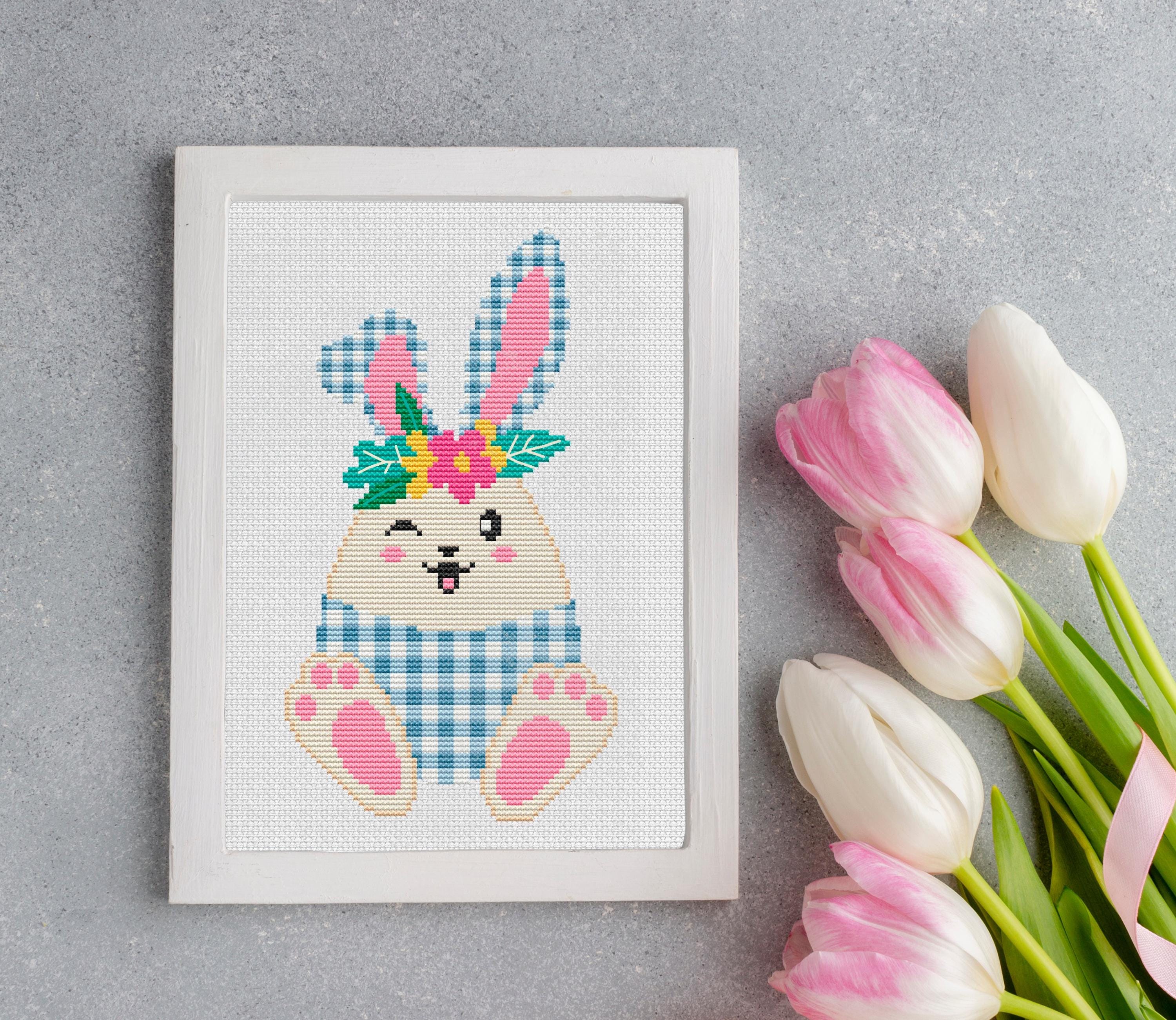 Easter Egg Bunny Cross Stitch Pattern: Easy Beginner Design (PDF ...