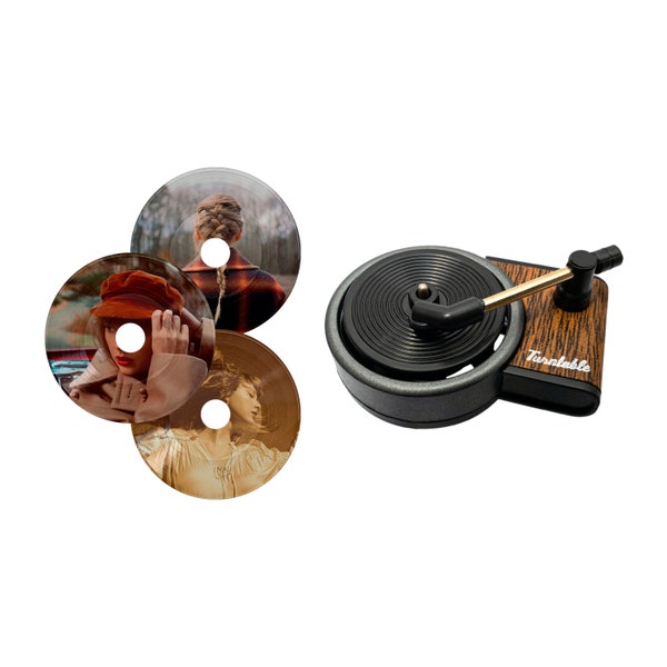 Car Air Freshener - CD Player Design with Spinning Record & Cute Character Topper(Yellow chick)