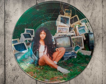 SZA - Ctrl Unique rap Poster, Print is made directly on real Vintage Vinyl Record