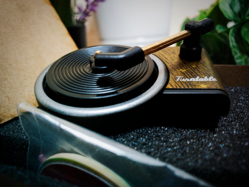 Car Air Freshener in a Design of Spinning Vintage Record Player Stylish