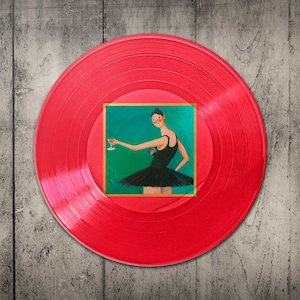 Kanye West - My Beautiful Dark Twisted Fantasy Poster rap unico, la stampa è realizzata direttamente su un vero disco in vinile vintage