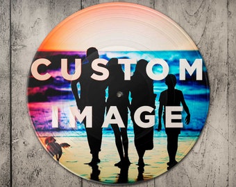 Print Your image, Photo or Your favourite album cover on a real Vintage Vinyl Record High quality print is made diretcly on vinyl record