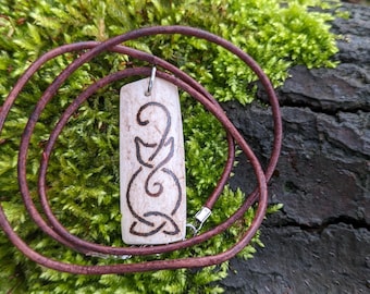 Antler necklace / pendant with cat decoration