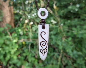 Stylised mouse on antler necklace / pendant