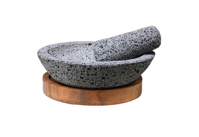 Volcanic Stone Mortar and Pestle Caxitl Made of Lava Rock Etsy