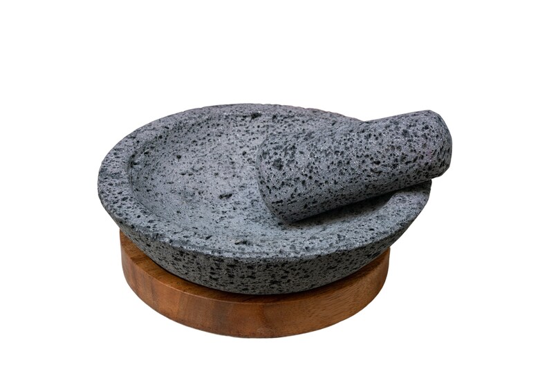 Volcanic Stone Mortar and Pestle Caxitl Made of Lava Rock Etsy