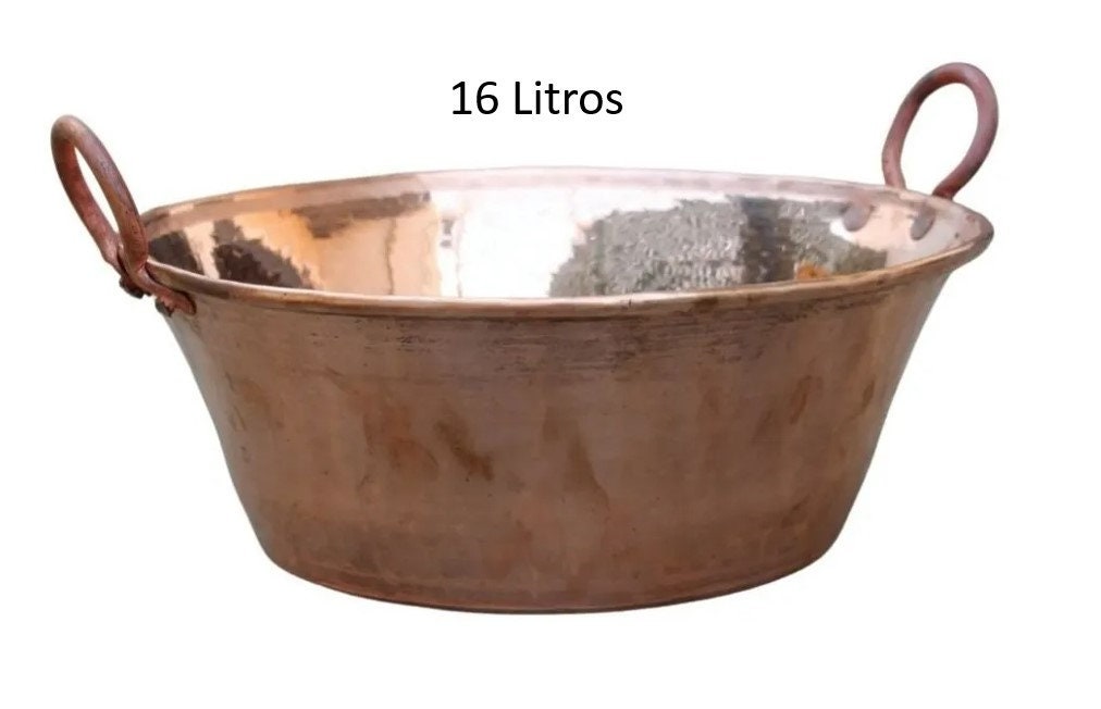 Mexican Pure Copper Pot. For carnitas, jam, candy. Cazo. (14x7 in)