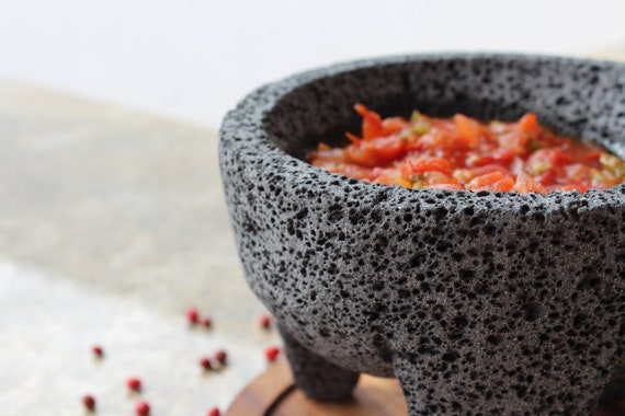 100% Authentic Lava Stone Mexican Molcajete Mortar and Pestle Kit