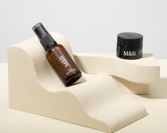Photography Styling Blocks, Curved Display Risers for Cosmetics Jewelry Photography