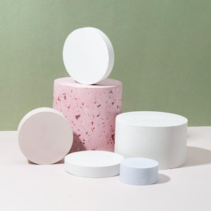Set von Podien, Requisiten, Fotodekor, Wohndekor, Requisiten, Schmuckständer, Ständer für Kosmetik, Betonständer, Bogen, Produktfotos, Gipsrequisiten
