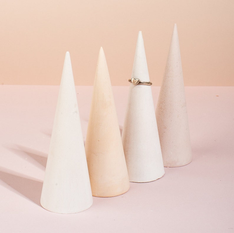 ring holder, prop, product photo, cone, jewelry stand, podium for photo, concrete decor,plasters decor image 1