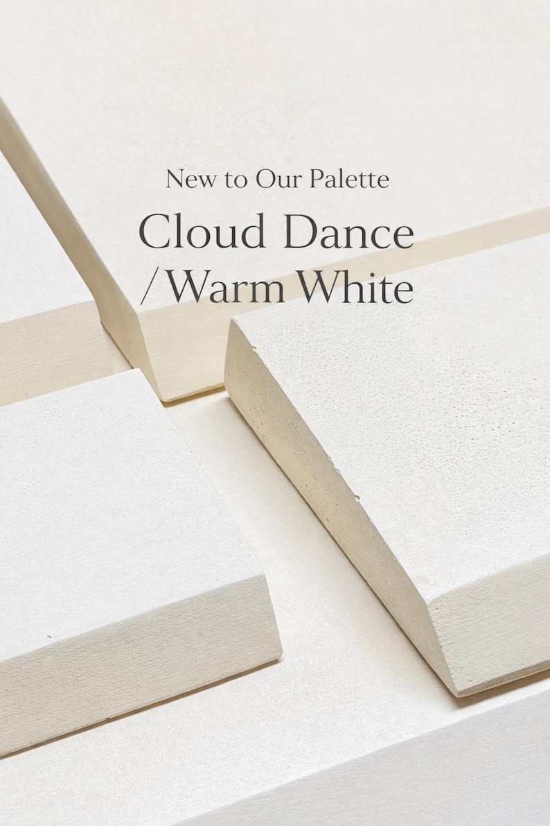 New color Cloud Dance Warm White gypsum display podium with soft matte finish for jewelry and cosmetic display