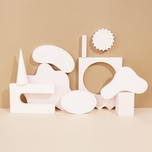 Concrete Product Photography Props: 11 Piece Geometric Styling Set for Jewelry and Cosmetics