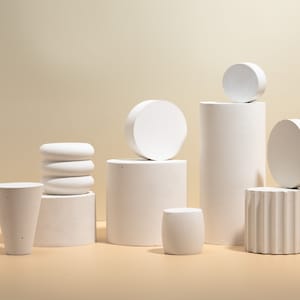 Geometric Photography Prop Podiums: Display Cylinder for Cosmetics & Jewelry Studio Display