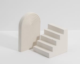 Handmade Concrete Photography Props: Geometric Retail Display Set