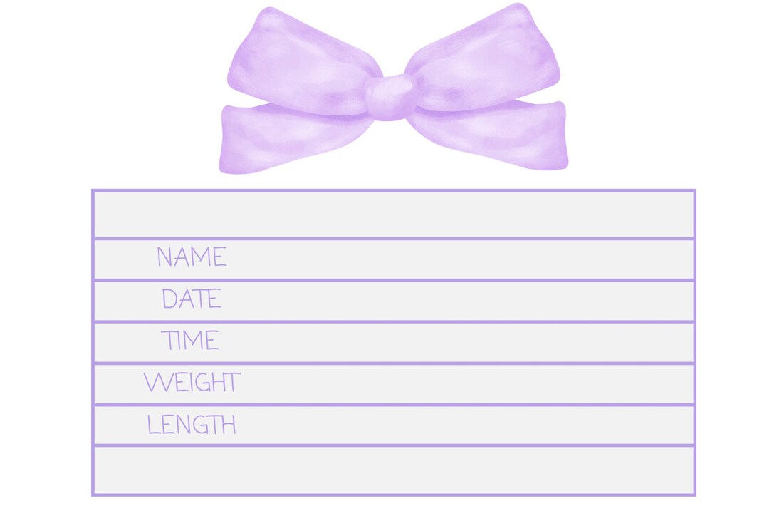 Printable Birth Stat Card, Hospital Crib Card for Baby, Baby Birth ...