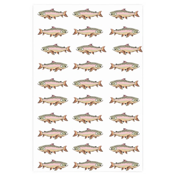 Father's Day Wrapping Paper Rainbow Trout Gift Wrap Gift Wrap for