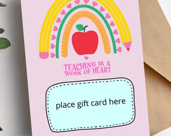 Teacher Appreciation Gift Card Holder Printable (Digital Download)