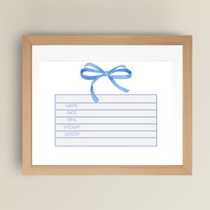 Printable Birth Stat Card, Hospital Crib Card for Baby, Baby Birth Announcement Card, Digital Birth Announcement, Personalized. Welcome Baby