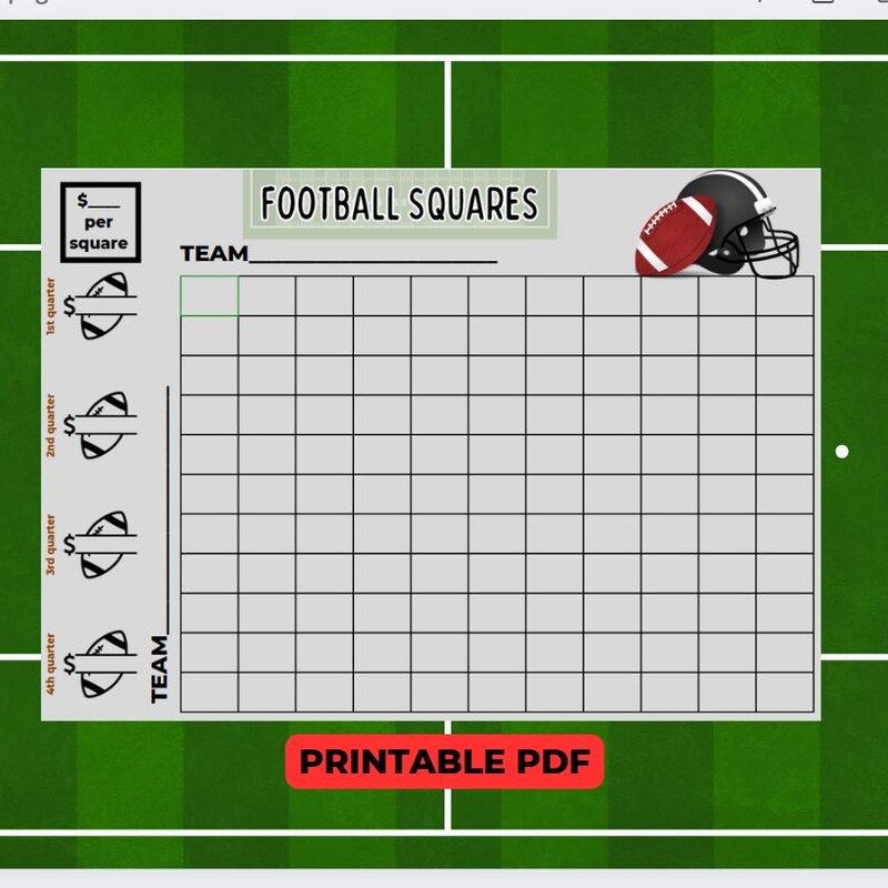 2025 Superbowl Squares Etsy