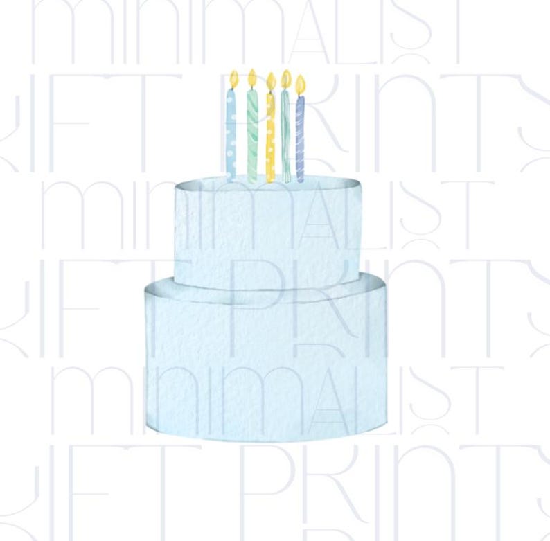 Watercolor Birthday Cake Clipart, Blue Birthday Boy PNG (PNG Digital ...