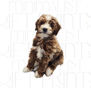 Clipart di Goldendoodle, acquerello, scarabocchio, cane, PNG, PDF, immagine, download istantaneo, arte del cucciolo / file grafico stampabile carino Golden Doodle