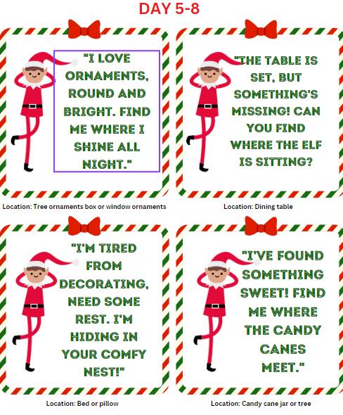Printable Christmas Elf Scavenger Hunt Printable Holiday Game for