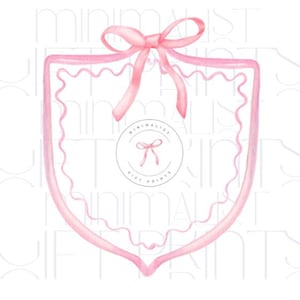 Crest Clip art Transparent PNG Image Preppy Watercolor Crest Clipart Pink Bow Crest PNG Grandmillenial ClipArt Pink Watercolor Crest Digital