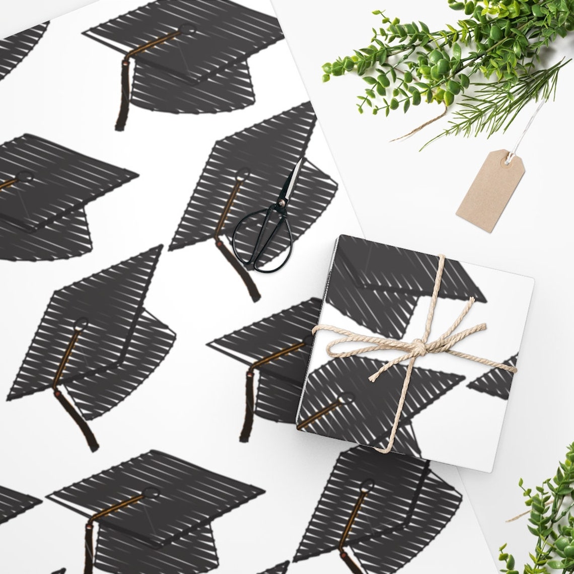Graduation Wrapping Paper Cap and Gown Gift Wrap Custom Etsy