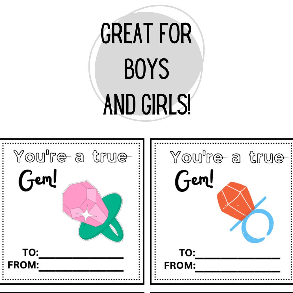 KIDS Printable Valentine Cards, Printable Valentines, DIY Valentine ...