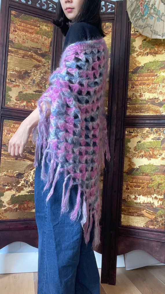 vintage hand knitted mohair stole /Beyond the bel… - image 3