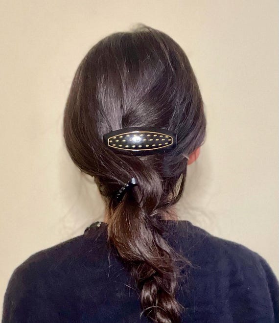 Vintage 1980s Laurent Olivier Barrette - Black and Gold Oval  display picture 3