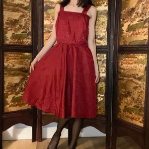 1980s French vintage moiré dress /Red room halation ・/ party dress/ unique vintage/rare founded