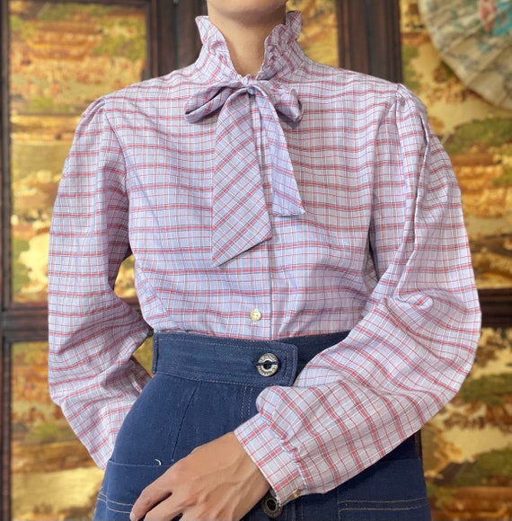 1970's vintage blouse /A country girl's pride・tie… - image 1