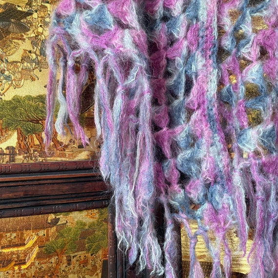 vintage hand knitted mohair stole /Beyond the bel… - image 8