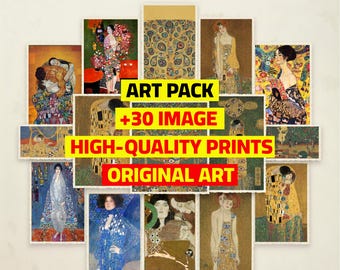 Gustav Klimt Art Pack – Vintage Symbolist Paintings Collection | Golden Era Decorative Art
