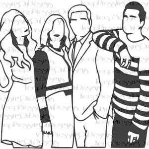 SVG - Schitt es Creek - Rose Family - Line Art - Outline - SVG, PNG - Cricut - Digital File